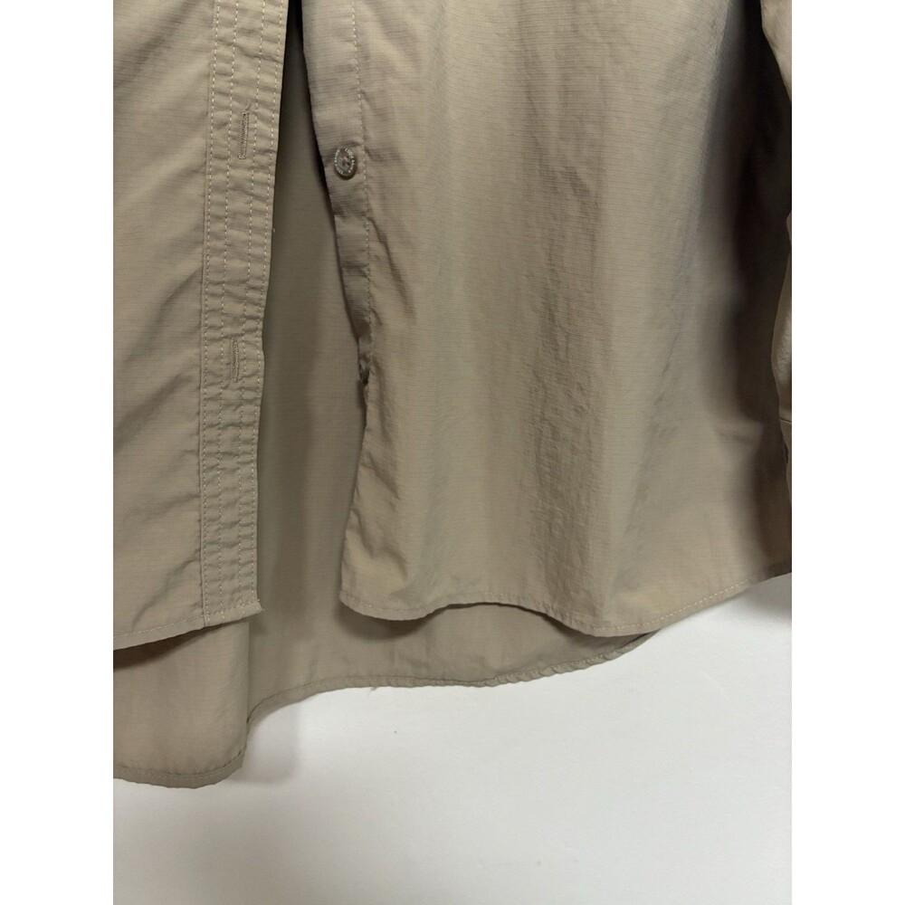 Eddie Bauer Women’s XL Beige Outdoor Nylon Buttondown Long Sleeve Shirt - Picture 6 of 12